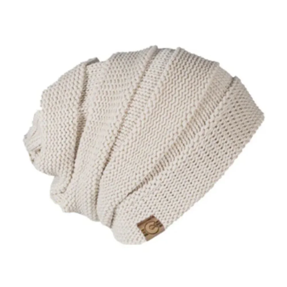 Yo Colorado Women's Drift Slouch Beanie Hat NWT Birchwood Cream Winter Ski Snow